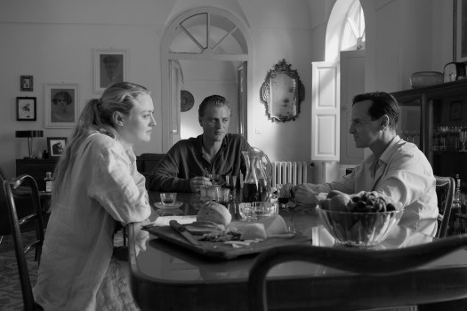 Dakota Fanning, from left, Johnny Flynn and Andrew Scott in a scene from "Ripley." (Netflix via AP)