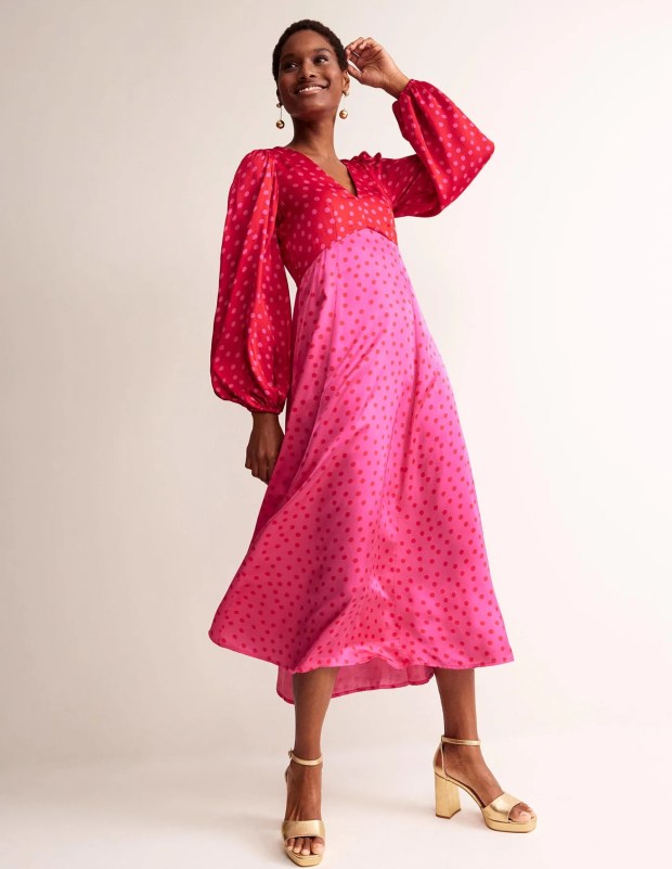 Blouson Sleeve Midi Tea Dress (bodenusa.com)