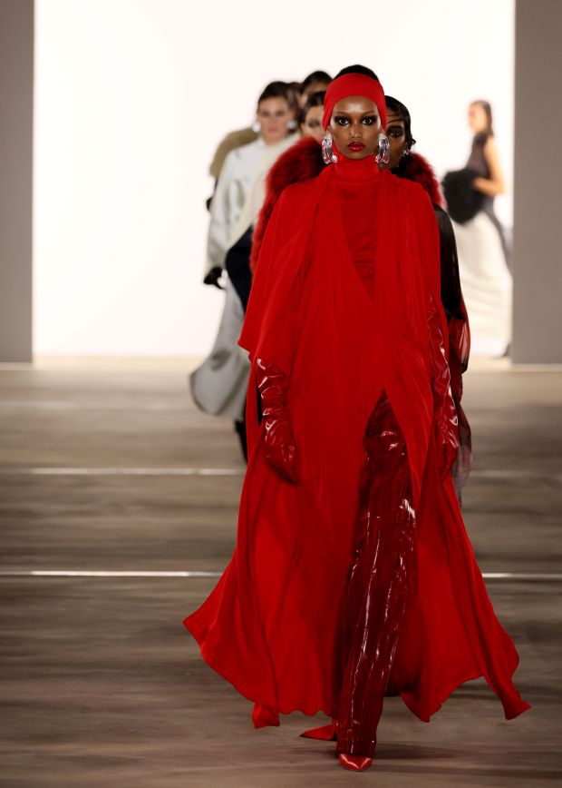 NEW YORK, NEW YORK - Feb. 09: Models walk the runway at the Prabal Gurung fashion show during New York Fashion Week - February 2024: The Shows at Starrett-Lehigh Building on February 09, 2024 in New York City. (Photo by Dia Dipasupil/Getty Images for NYFW: The Shows)
