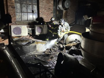 Firefighters responded late Saturday night to the Chinatown fire. (Boston Fire photo)