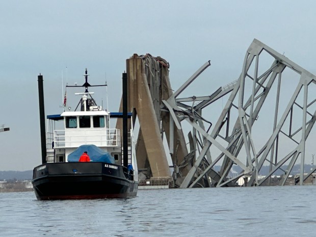 Baltimore's Francis Scott Key Bridge collapsed early Tuesday morning after a support column was struck by a container ship. (Teresa Parrott)
